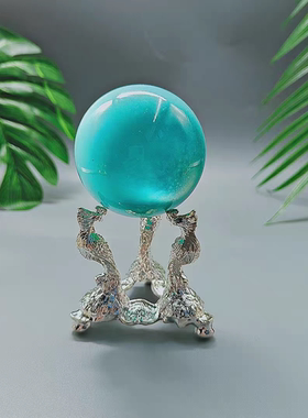 新款高定水晶球底座球托支架摆件装饰合金基座凤凰造型金属动物