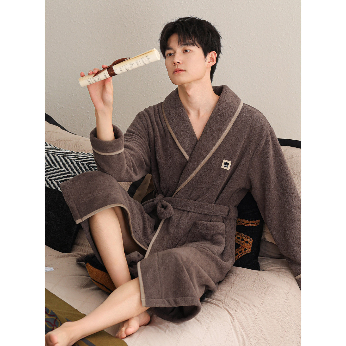 睡袍男士睡衣冬季珊瑚绒加厚加绒浴袍秋冬款法兰绒大码浴衣家居服,淘宝优惠券,粉丝福利购,淘宝优惠卷