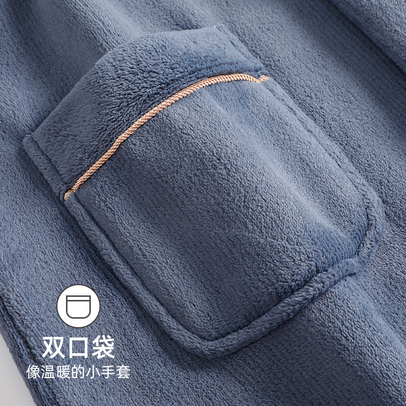 睡袍男士冬季珊瑚绒睡衣加厚加绒保暖浴袍秋冬款法兰绒加大码晨袍,淘宝优惠券,粉丝福利购,淘宝优惠卷