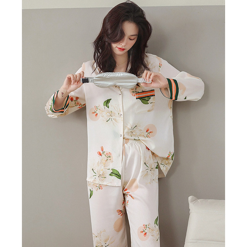 春秋冰丝长袖2022年新款高级感睡衣 邦朵睡衣/家居服套装