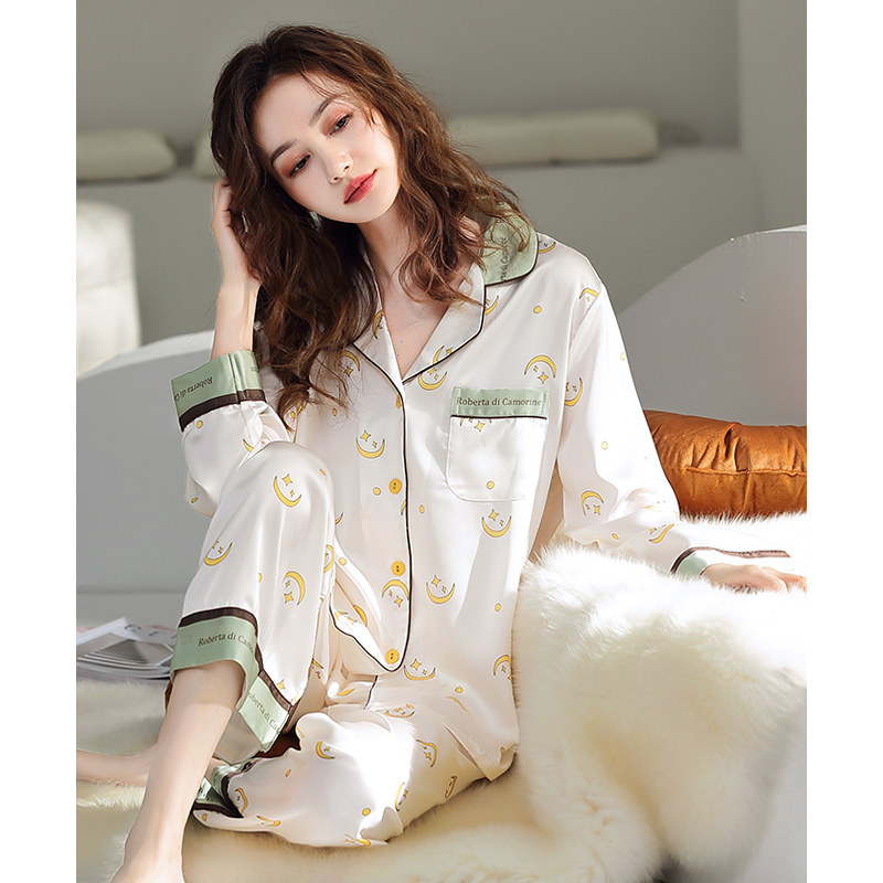 春秋款冰丝长袖2021年新款睡衣 邦朵睡衣/家居服套装