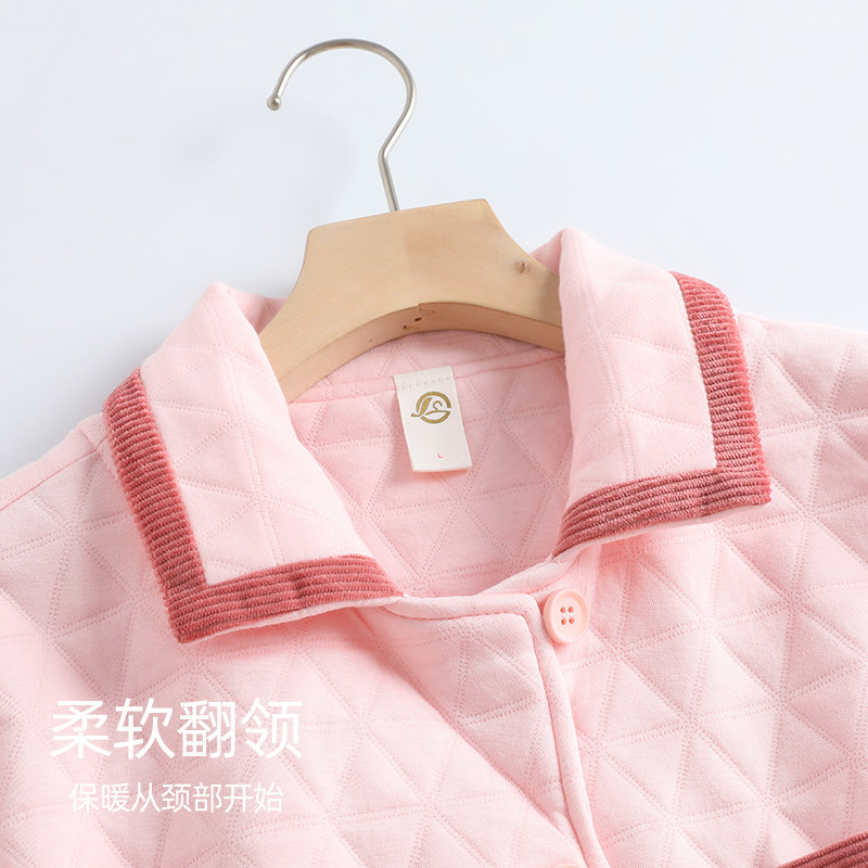 睡衣女春秋款加厚纯棉长袖秋冬全棉薄款空气棉夹棉冬季冬款家居服,淘宝优惠券,粉丝福利购,淘宝优惠卷