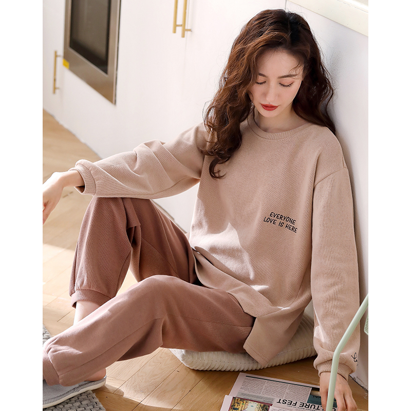 春秋款纯棉长袖2021年新款休闲睡衣 邦朵睡衣/家居服套装