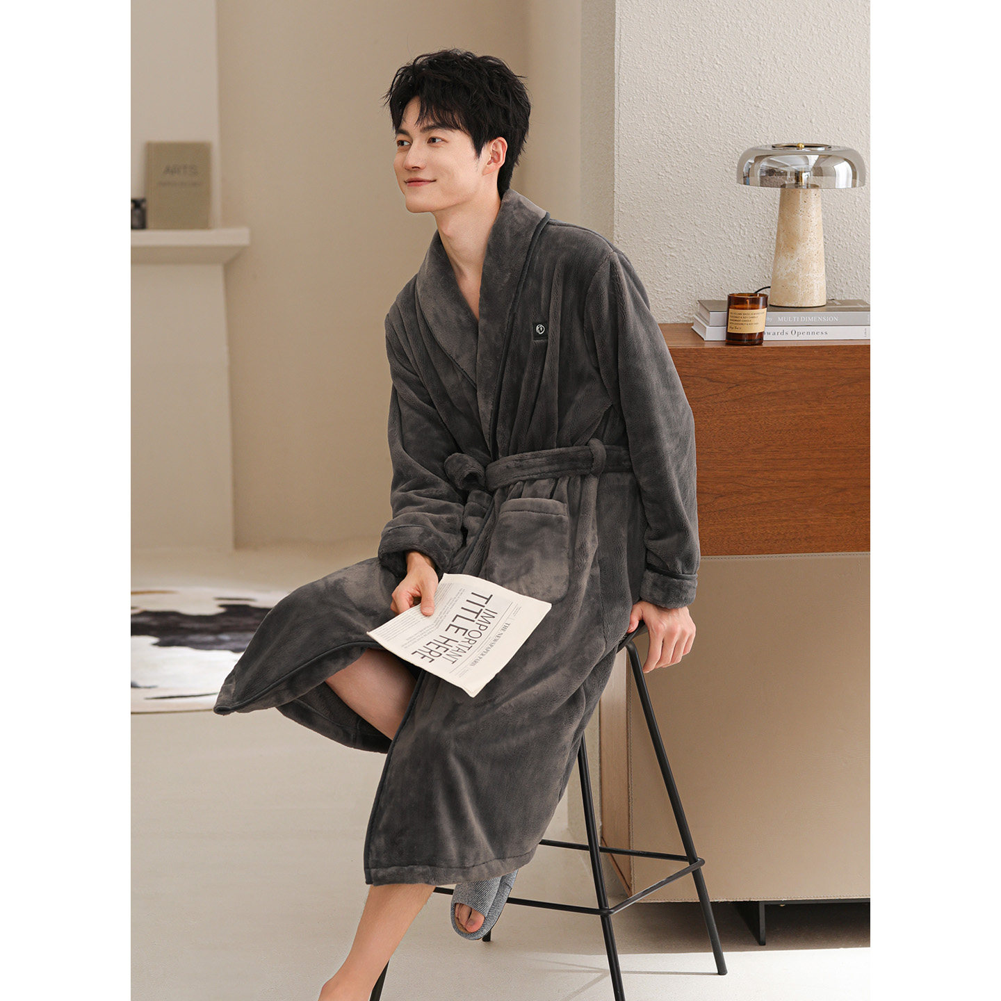 睡袍男士冬季珊瑚绒加厚加绒长款浴袍睡衣秋冬款法兰绒浴衣家居服,淘宝优惠券,粉丝福利购,淘宝优惠卷