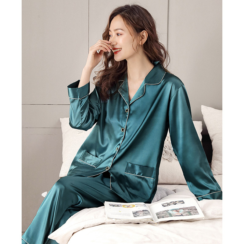 春秋冰丝长袖仿真丝绸2021年睡衣 邦朵睡衣/家居服套装