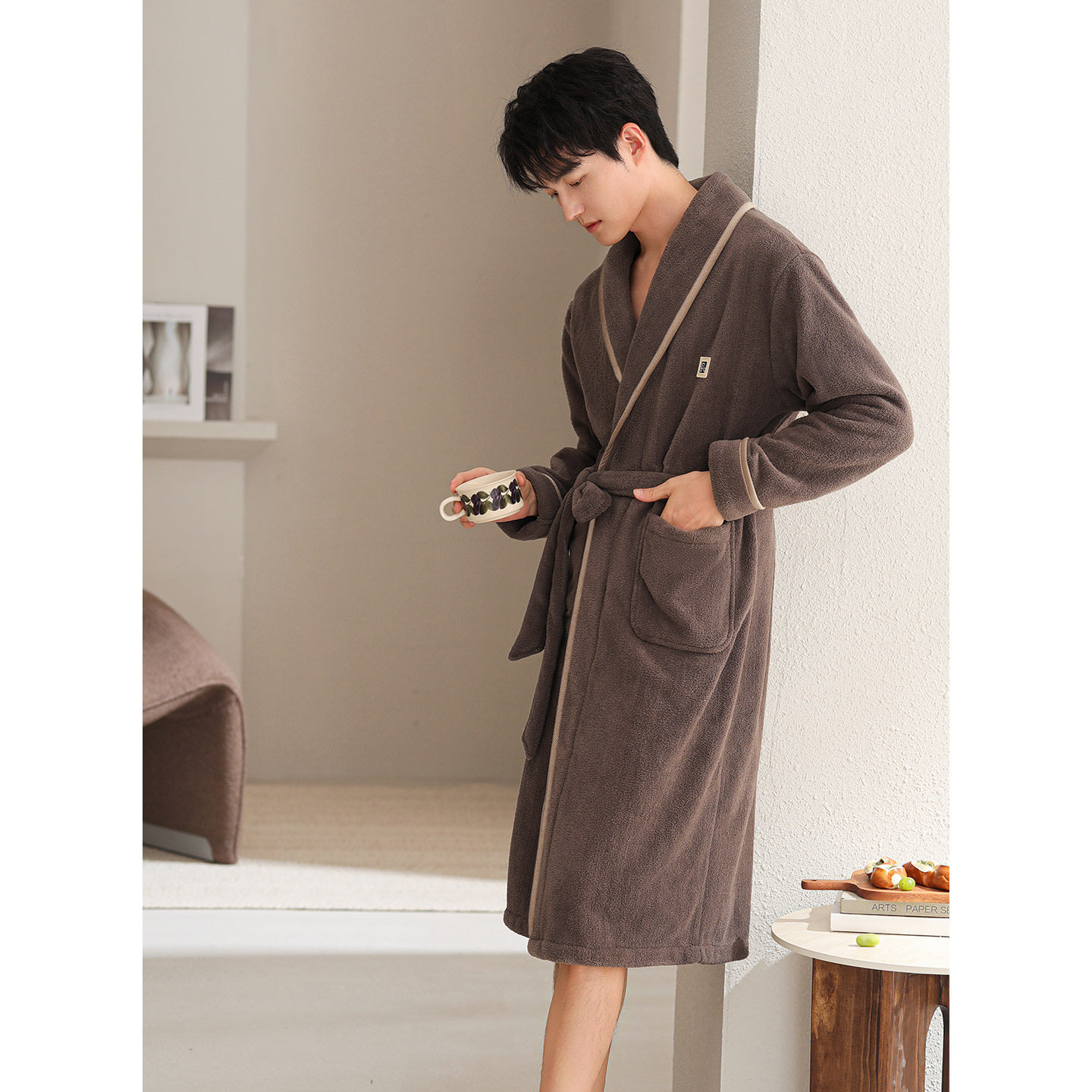 睡袍男士睡衣冬季珊瑚绒加厚加绒浴袍秋冬款法兰绒大码浴衣家居服,淘宝优惠券,粉丝福利购,淘宝优惠卷