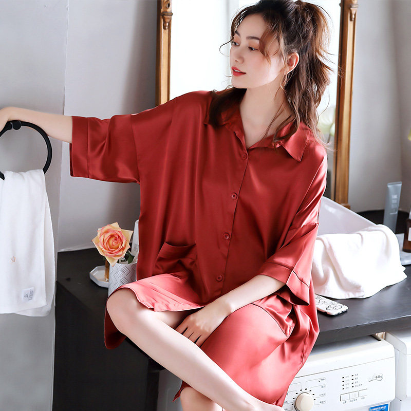 睡裙夏季冰丝性感仿真丝绸睡衣裙子 邦朵睡裙