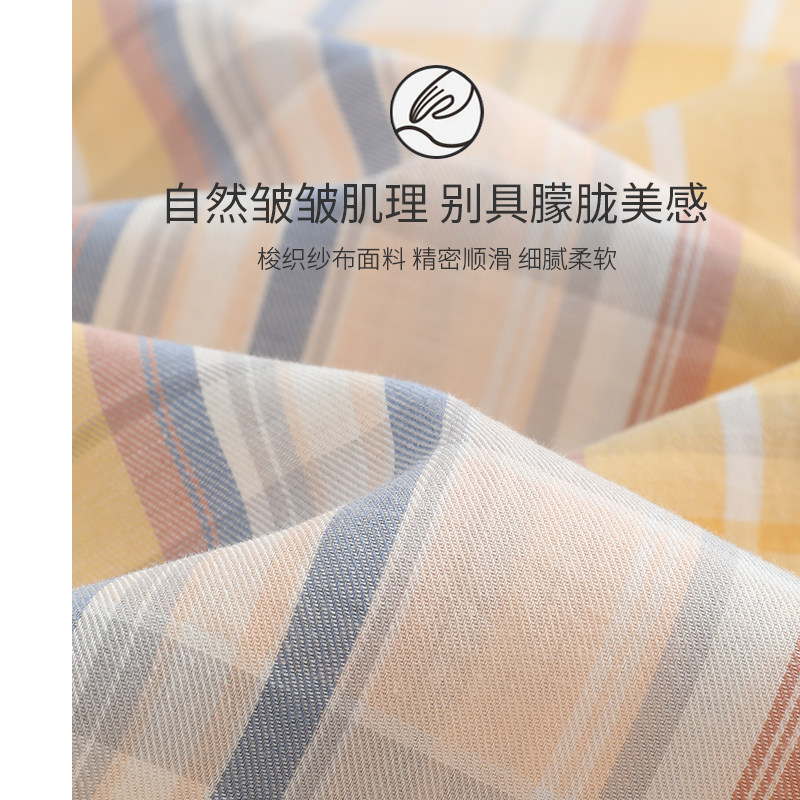 梭织棉纱布夏季纯棉短袖女款连衣裙 邦朵睡裙