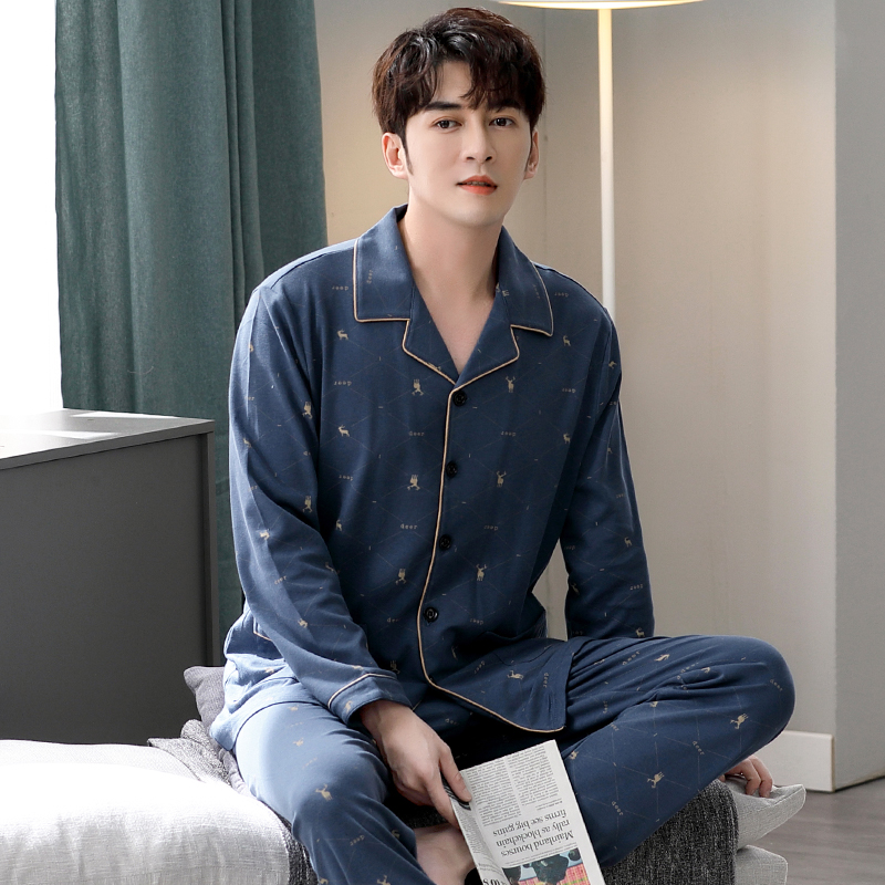 男士春秋纯棉长袖2021年新款睡衣 邦朵睡衣/家居服套装