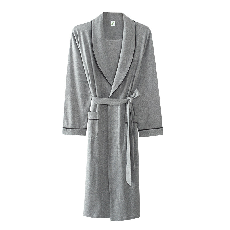 长袖纯棉连体加肥春秋款中年睡袍 邦朵睡袍/浴袍