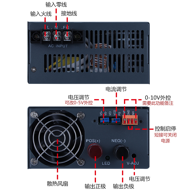 深圳明伟S-2000-24V84A 12V大功率集中供电直流开关电源48v电机36 - 图2