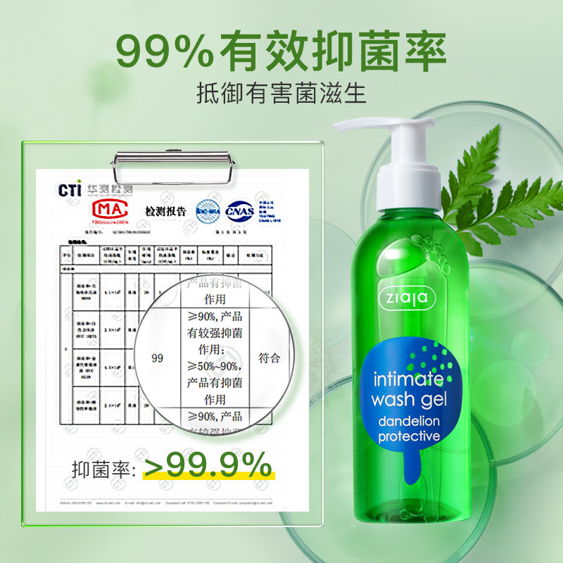 ziaja齐叶雅蒲公英私处洗护液私密护理液女性日常抑菌私部清洗液
