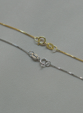 经典简约百搭925纯银玫瑰金盒子链项链素链极细锁骨链颈链女91078