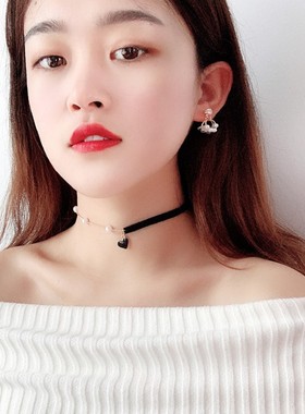 韩版简约choker项圈爱心怦然心动