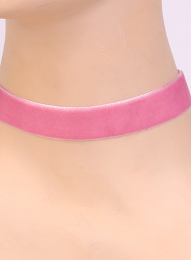 丝绒锁骨链明星同款项链