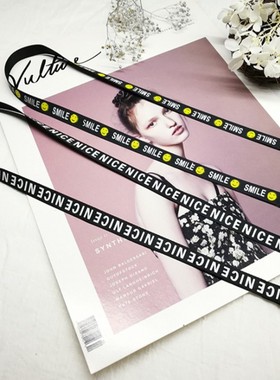 韩国黄色织带字母长款项圈