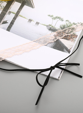 黑色蕾丝韩国超仙学生锁骨链