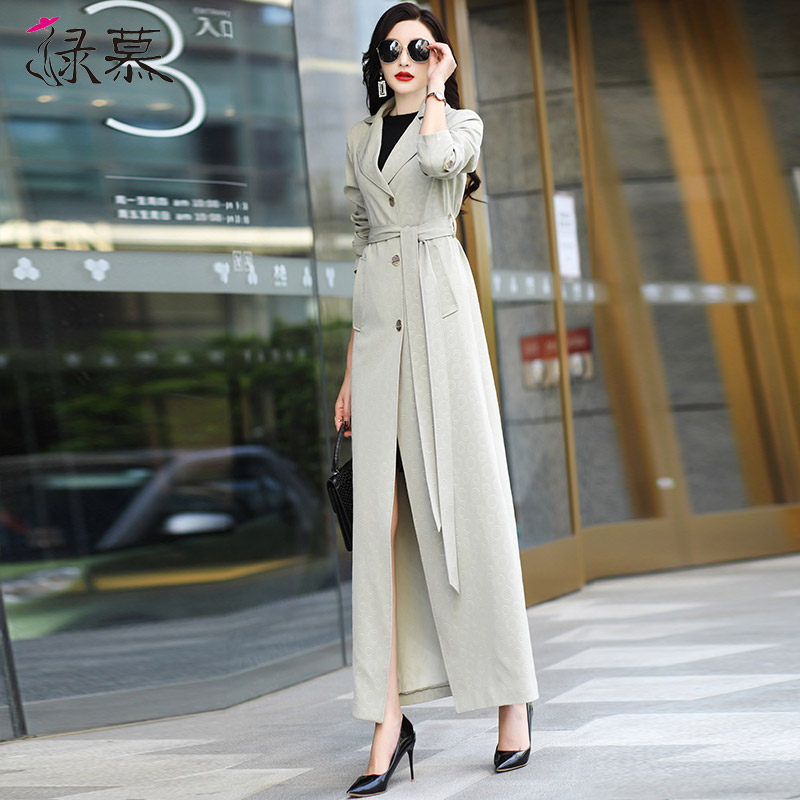 高级灰色风衣女2023春秋外套修身气质收腰气质拉风长款大衣过膝