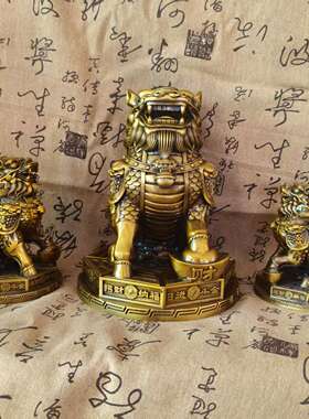 纯铜镇宅麒麟一对摆件