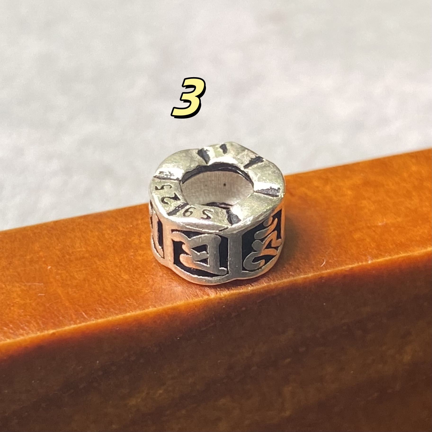 S925纯银六字真言隔珠隔片手工DIY饰品串珠手链项链配件材料 - 图3