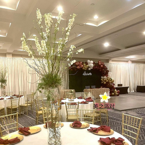 酒红结婚生日装饰场景布置婚房气球链装扮订婚店铺开业周年国庆节 - 图1