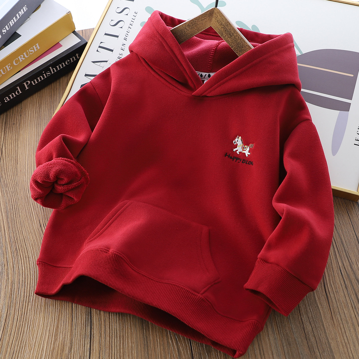 新年装男童加绒卫衣2026马年儿童一体绒保暖上衣中大童加厚拜年服,淘宝优惠券,粉丝福利购,淘宝优惠卷