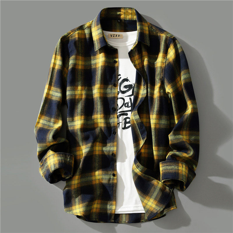 啄木鸟外套长袖衬衫男格子休闲百搭春秋新款上衣青年痞帅潮流衬衣,淘宝优惠券,粉丝福利购,淘宝优惠卷