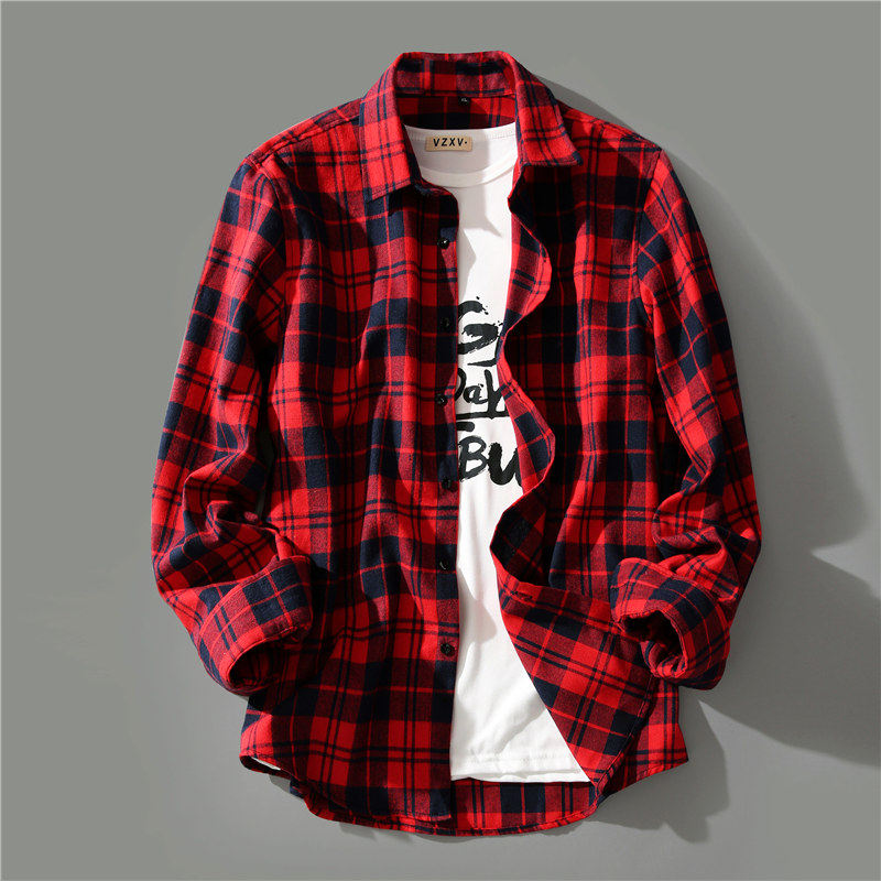 啄木鸟外套长袖衬衫男格子休闲百搭春秋新款上衣青年痞帅潮流衬衣,淘宝优惠券,粉丝福利购,淘宝优惠卷
