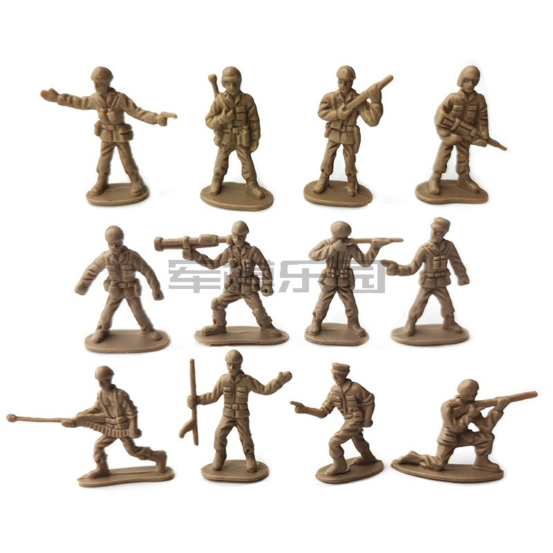 1/72二战小兵人军人模型套装塑料士兵打仗军事沙盘玩具儿童兵团-图1