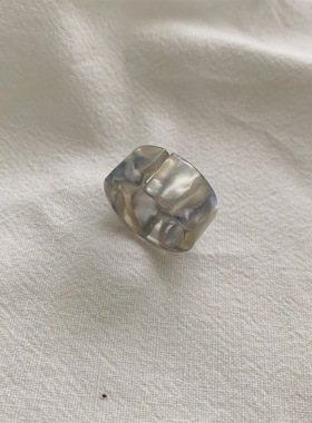 简约食指指环亚克力晕染开口戒指