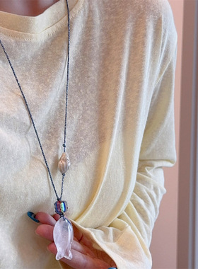 夏日设计感小众小鱼海螺流苏吊坠