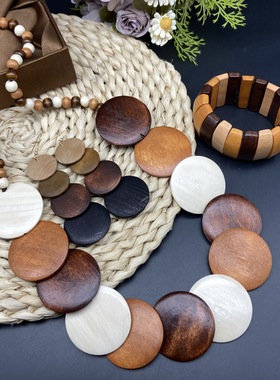 木质项链耳环手镯套装