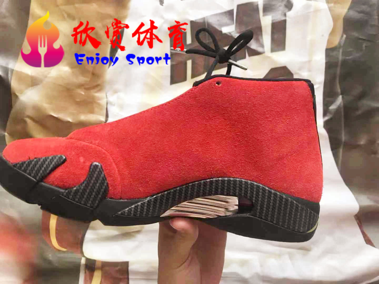 Air Jordan 14 乔14 AJ14 法拉利 黑红 大红麂皮 654459-670 - 图1