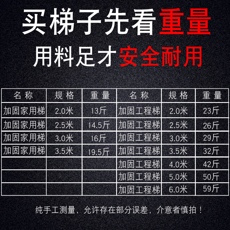 3米4米5米6米加厚工程梯装修梯子便携人字梯阁楼梯登高铝梯铝合金