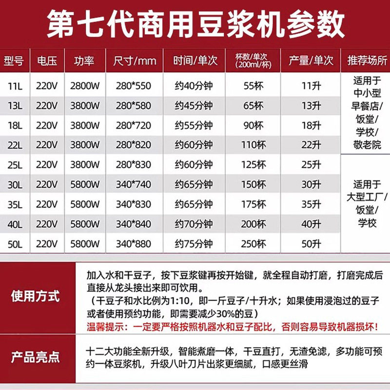 豆浆机商用早餐店全自动一体加热大容量免煮豆渣分离豆腐脑磨浆机,淘宝优惠券,粉丝福利购,淘宝优惠卷