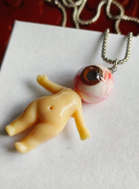 原创设计暗黑独特小众眼球眼睛眼珠娃娃项链礼物