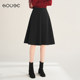 Black suit skirt for women 2025 new spring and summer high-waisted A-line skirt large umbrella skirt small professional skirt