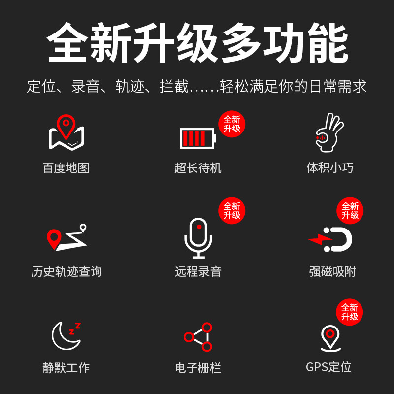 gps车载定位器小型远程查看仪手机 gusgu古尚古定位器