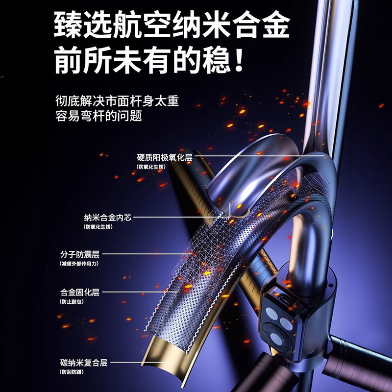 古尚古自拍杆1.7米便携多功能蓝牙三脚架手机直播支架抖音拍视频