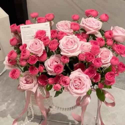 红色玫瑰花鲜花混搭基地水养花直发百合同城速递送人礼物情人节 - 图0