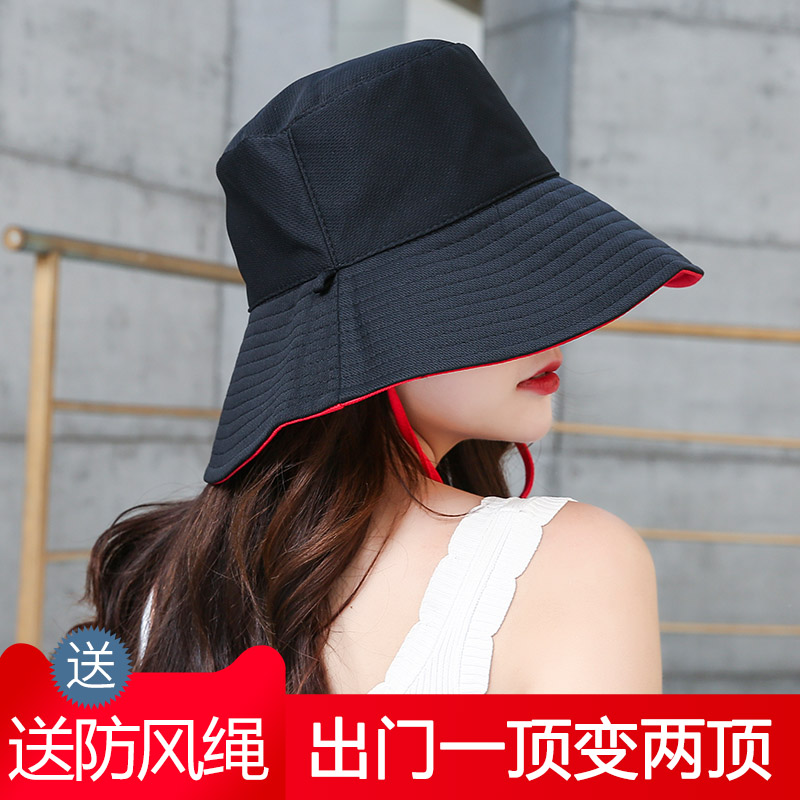 向朵旗舰店网红渔夫帽女士夏天日系遮脸韩版太阳帽防晒遮阳帽双面帽子潮春秋2