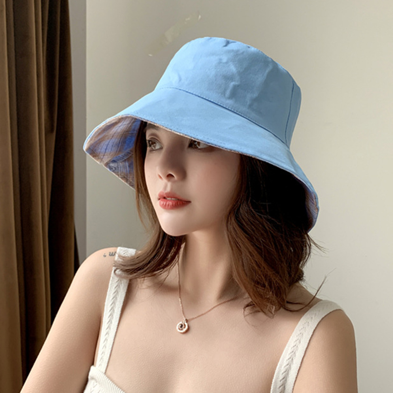 向朵旗舰店网红渔夫帽女士夏天日系遮脸韩版潮遮阳帽大沿防晒太阳帽双面帽子3