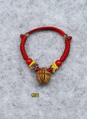 宝宝别针新生儿婴儿挂件随身吓桃木桃篮红绳朱砂