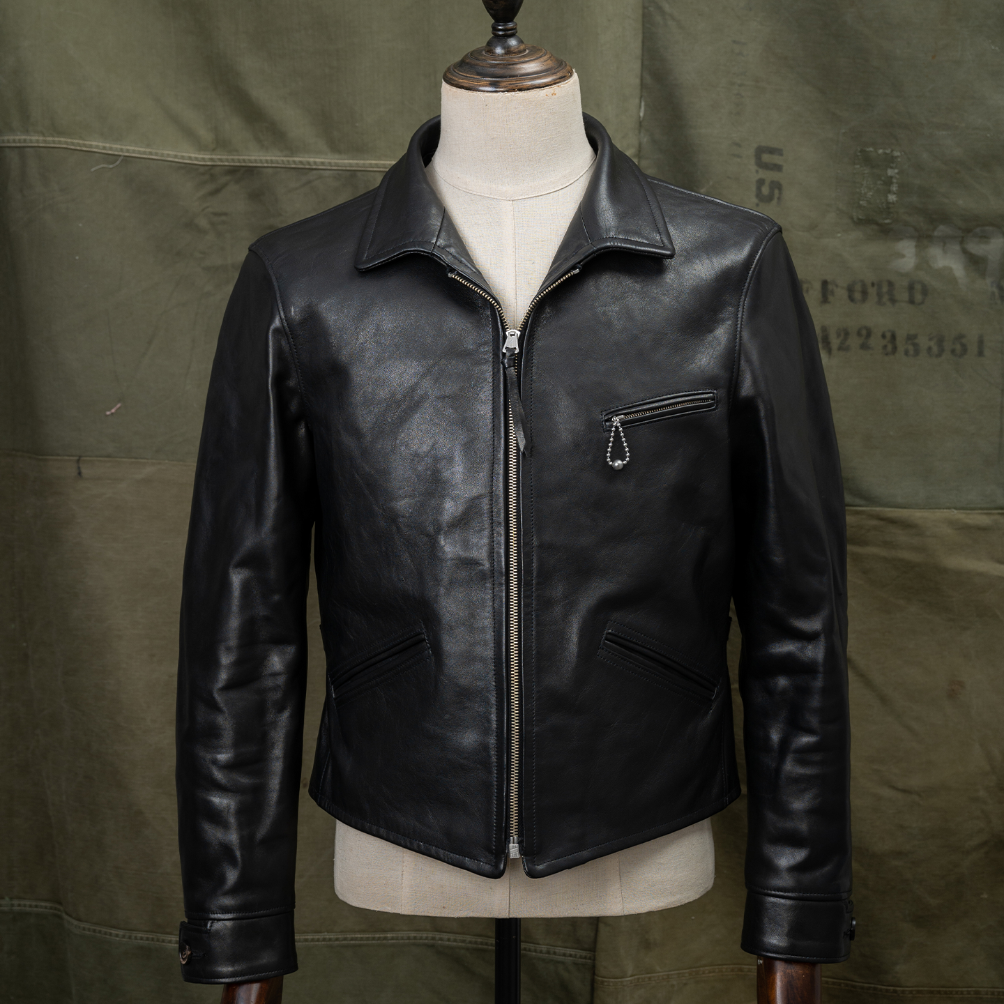 HDK海觉 762小木盒 7号全植全粒无涂马皮机车服 短宽版型TWC风 - 图3