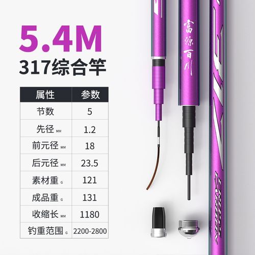 富源百川317小综合竿轻量5H鱼竿手竿超硬超轻台钓竿钓鱼竿手杆 - 图1