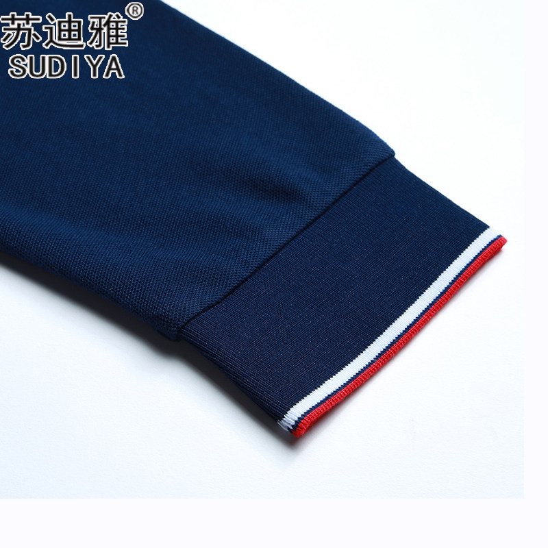 高档商务polo衫长袖翻领高端文化衫 苏迪雅T恤