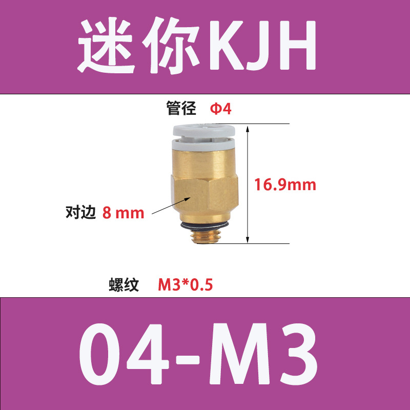 SMC型迷你微型小型气动m5气管接头快速快插Kjh/s04螺纹直通m3ckt - 图2