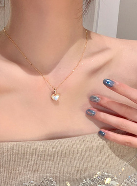 贝壳项链女小众设计小巧锁骨链