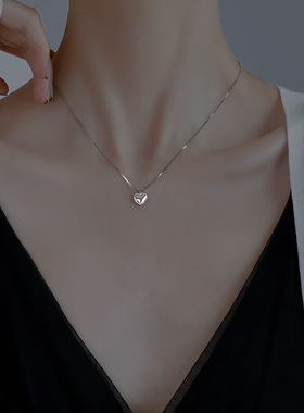 花边爱心项链女ins冷淡风颈链高