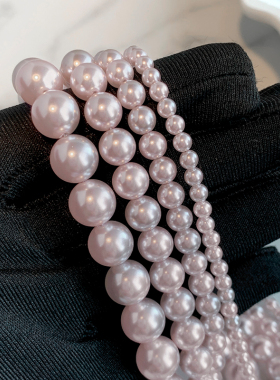 曼塔玫瑰紫珍珠项链女甜美淡粉仿海水串珠锁骨链高级感时尚百搭潮